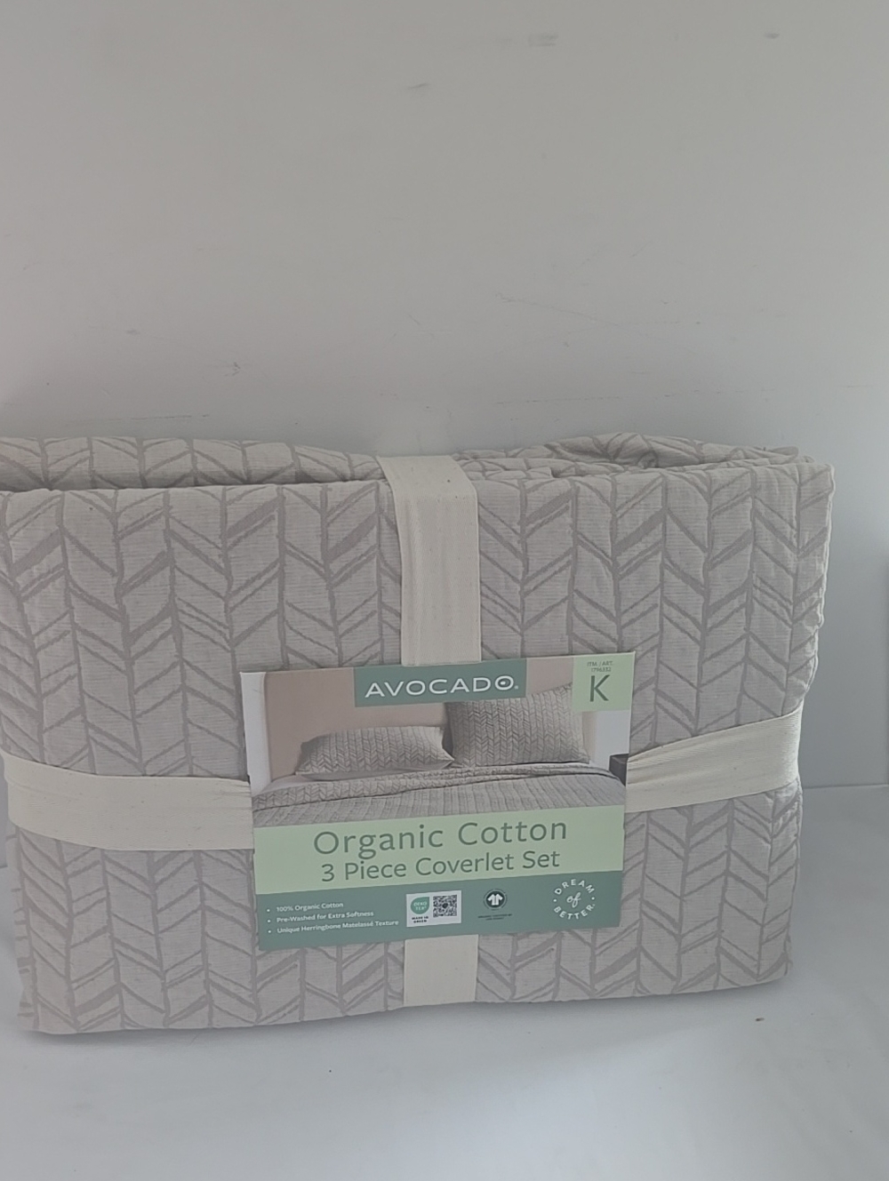 Avocado Organic Cotton 3 Piece Coverlet Set KING